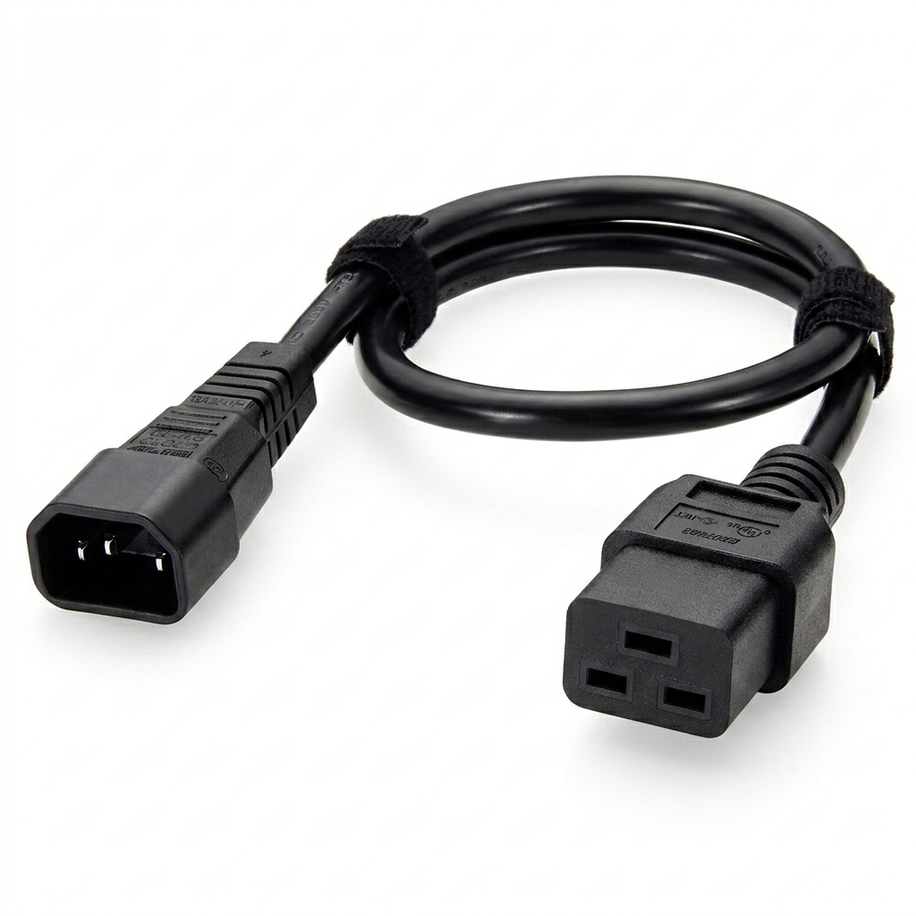 IEC C14 to C19 Power Cord Cable 16 14AWG 15A/250V PVC Insulated for PDU PSU UPS Rack Cabinet Servers